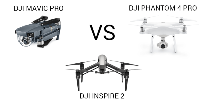 Differenze DJI Mavic Pro VS DJI Inspire 2 VS DJI Phantom 4 PRO